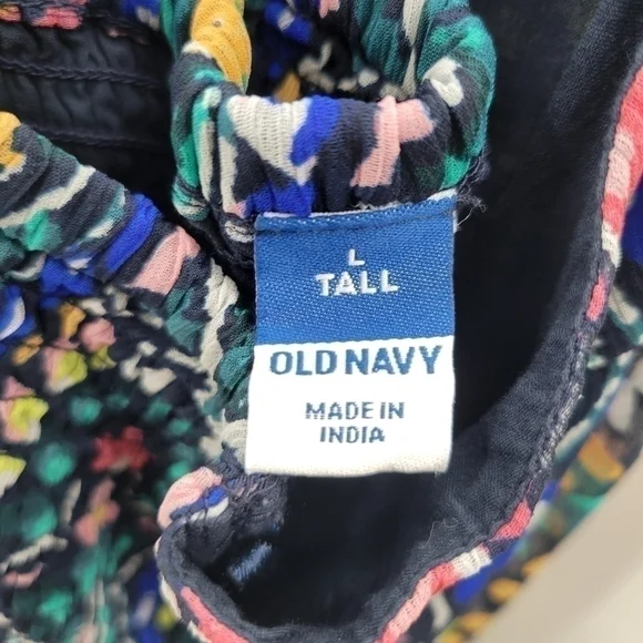 Old Navy Fit &‎ Flare one-shoulder floral maxi dress in Tile Blue sze Large Tall - Picture 5 of 10